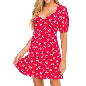 ALL ON FAVOR | | Red Flora Dress